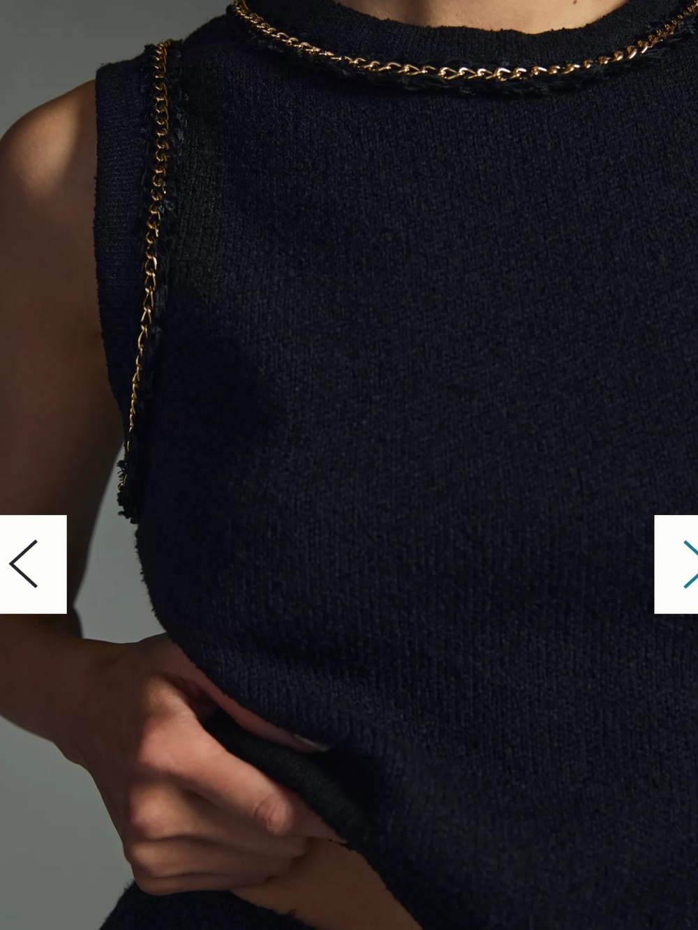 Endless Rose Gold Trimmed Sweater Tank - Picture 3 of 8
